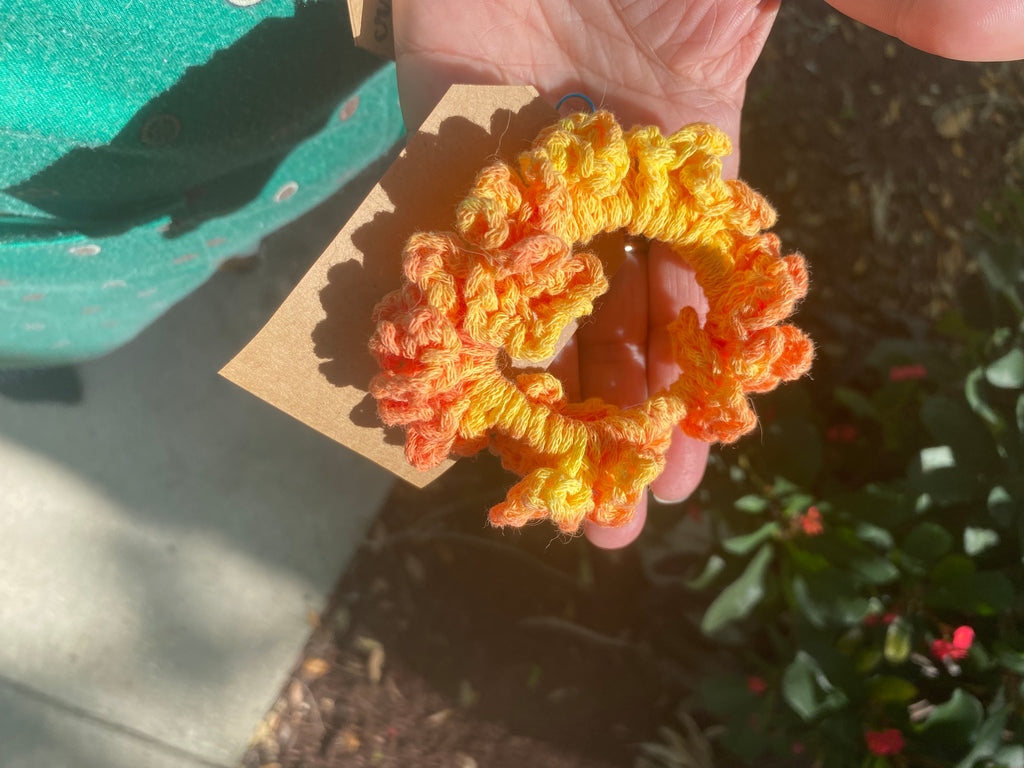 color changing hair scrunchy orange