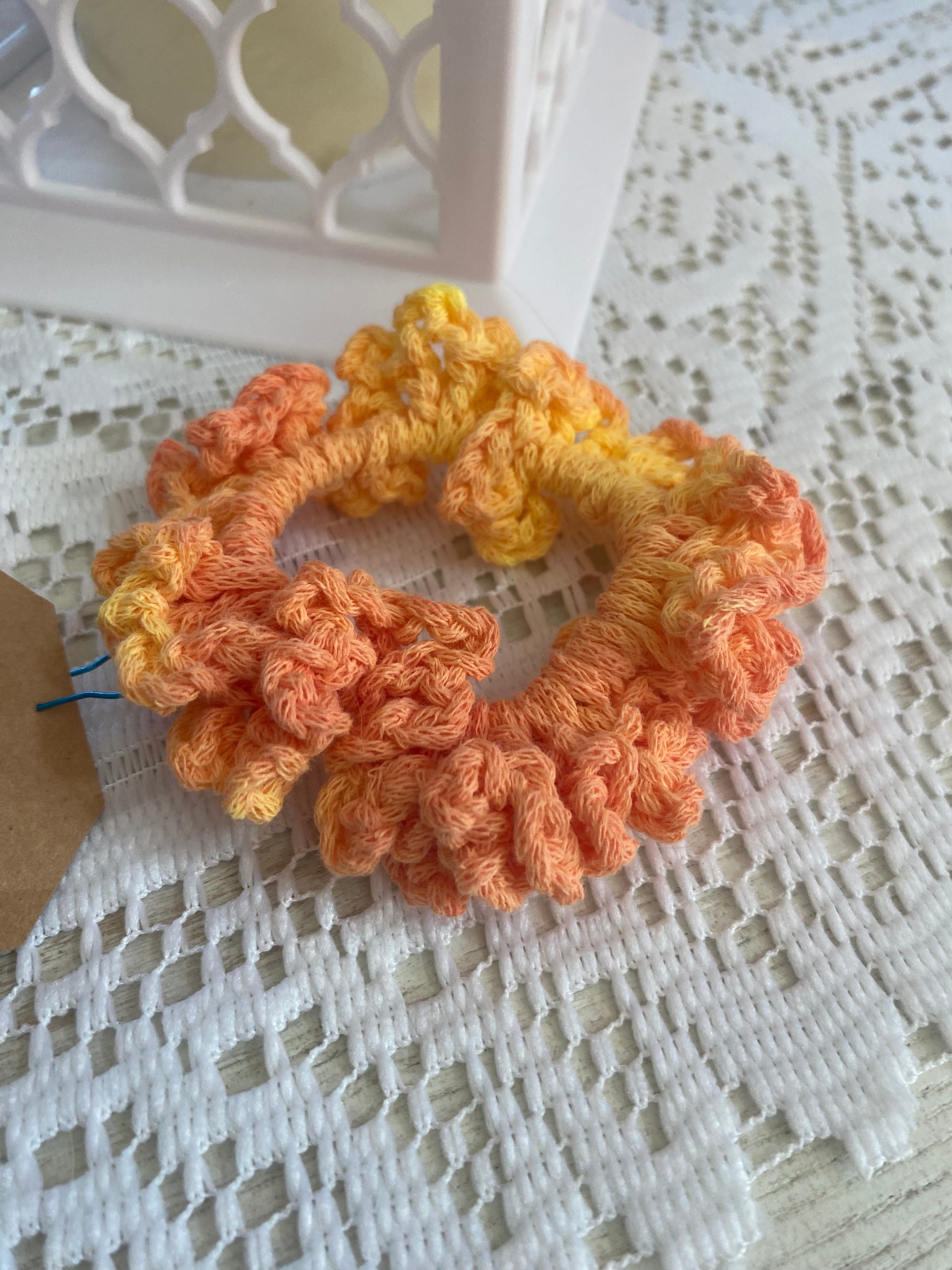 color changing hair scrunchy orange