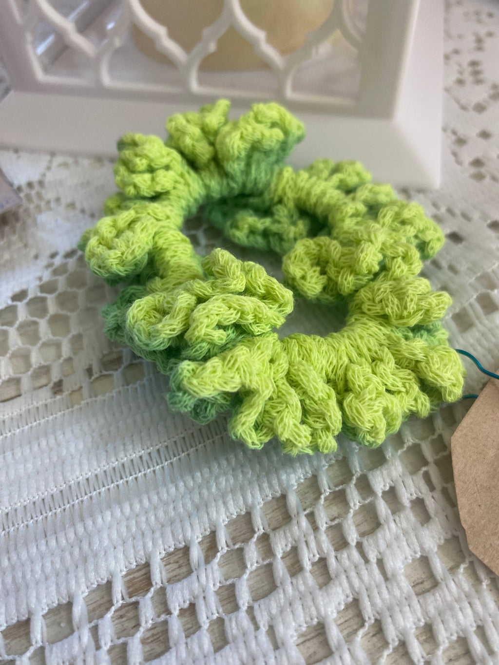 color changing hair scrunchie green