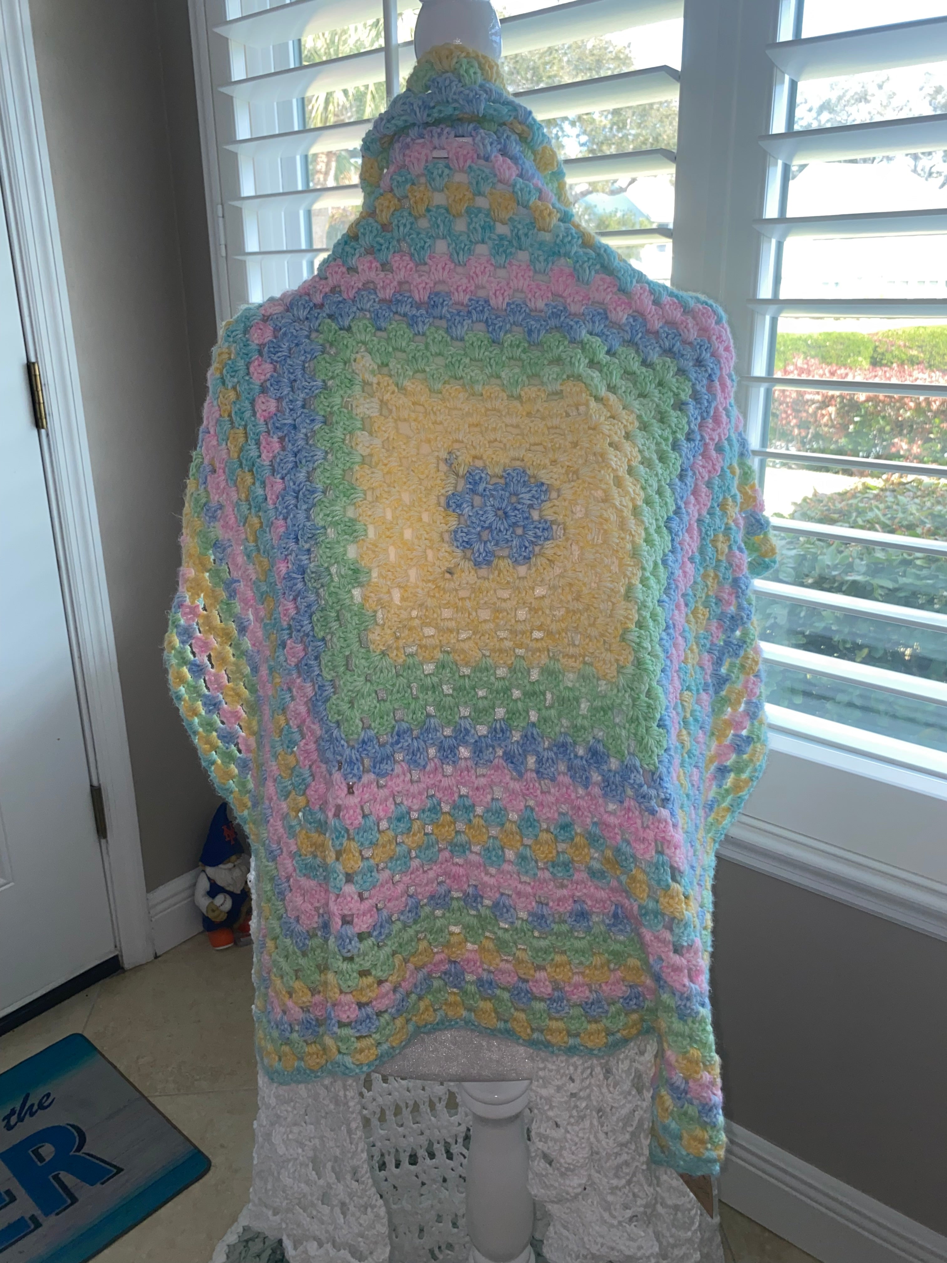 baby blanket granny square pastels