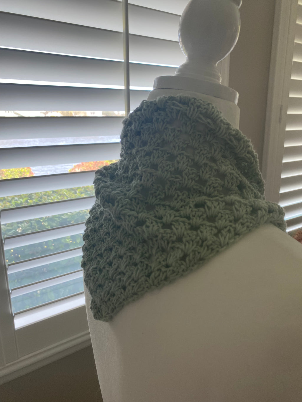 bandana or neck scarf with ties green cotton