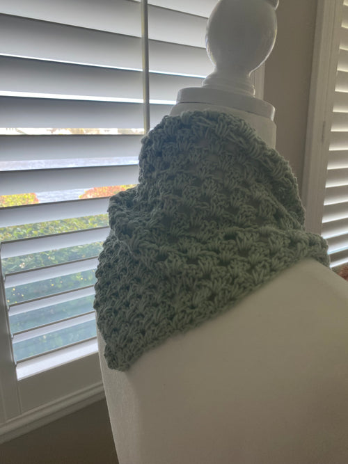 bandana or neck scarf with ties green cotton