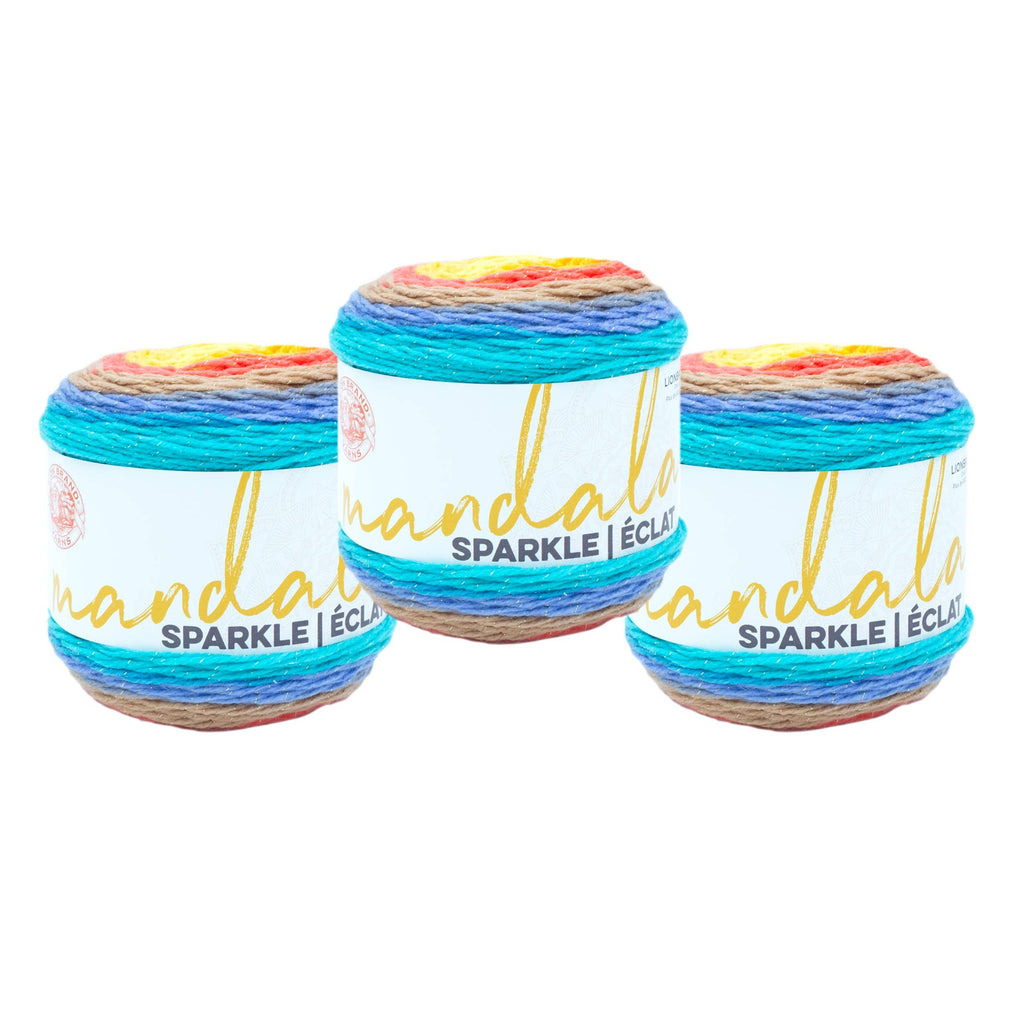 Lion Brand Yarn Mandala Sparkle Hercules 3 Pack