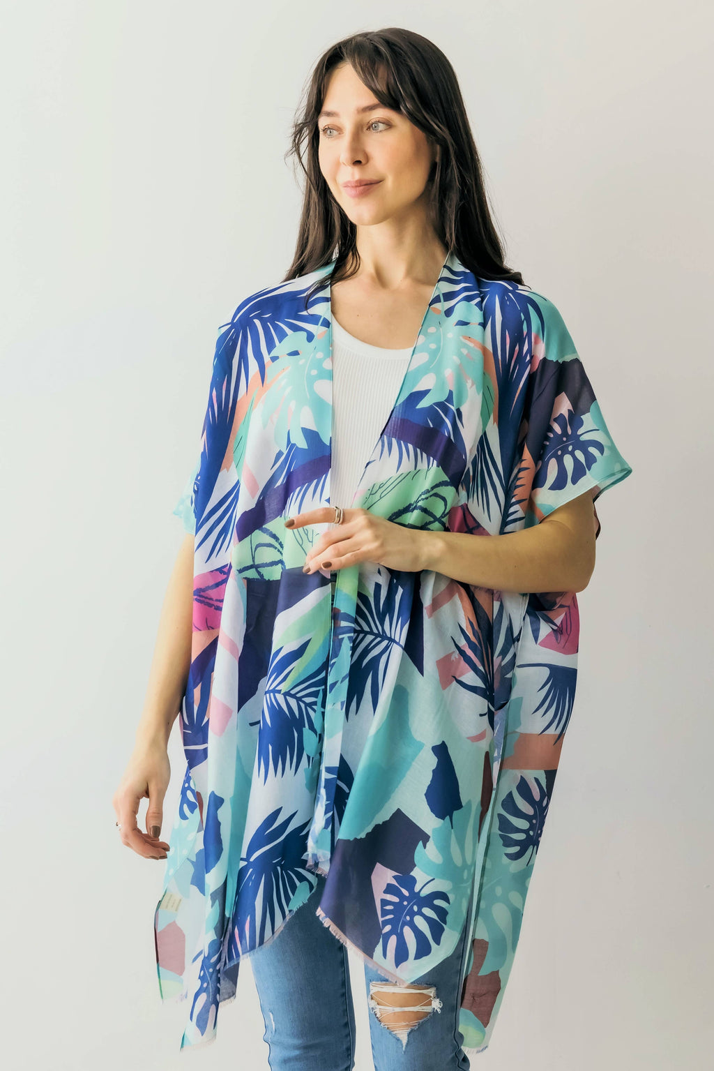 Tropical Print Kimono