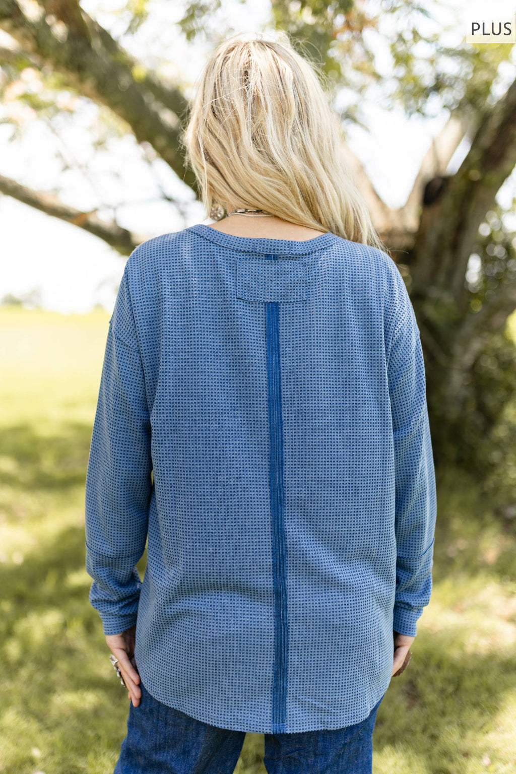PLUS SIZE V Neck Thermal Top