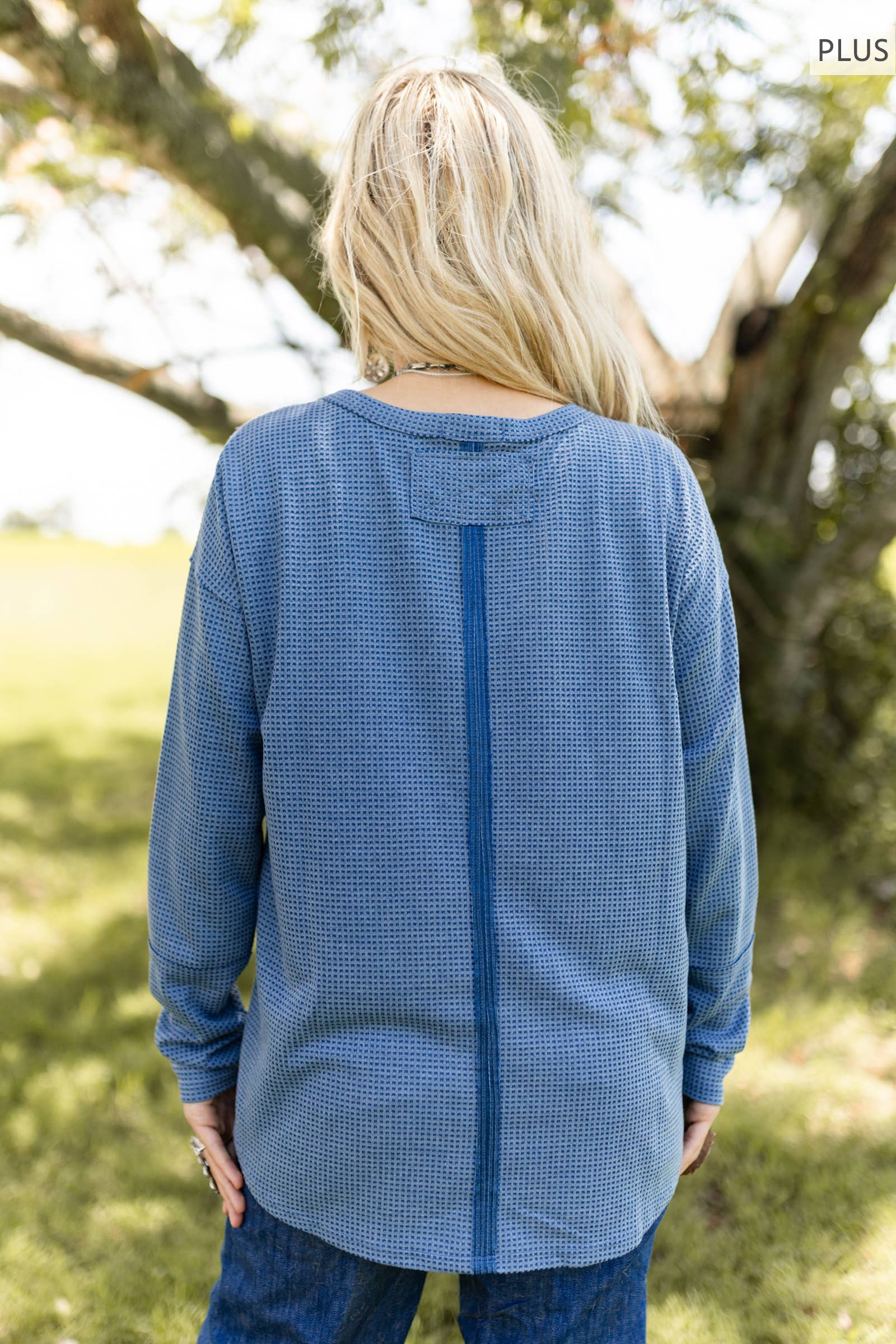PLUS SIZE V Neck Thermal Top