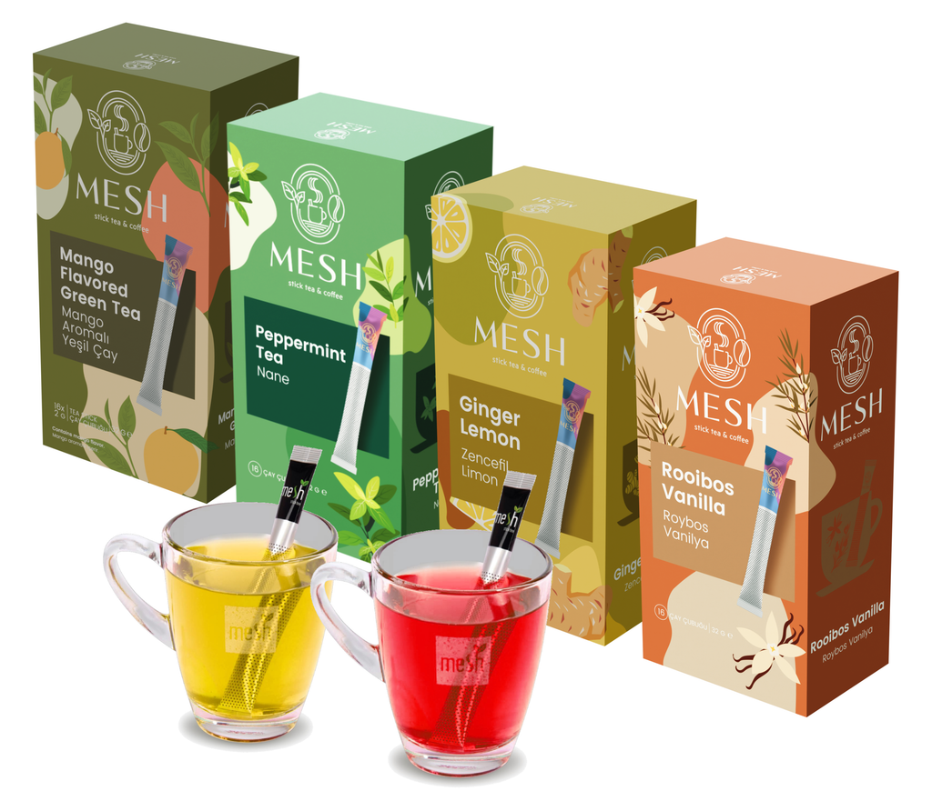 12-Pack Herbal Tea Bundle Mesh Sticks (3 Packs Each Flavor)