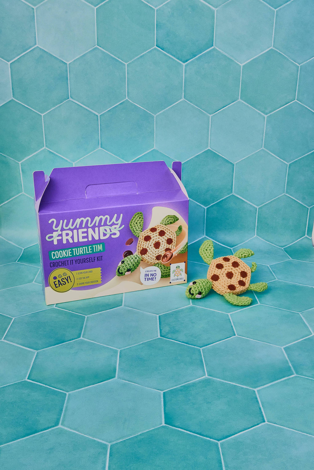 Lion Brand Yarn Yummy Friends Kit Cookie Turtle Tim 1 Kit