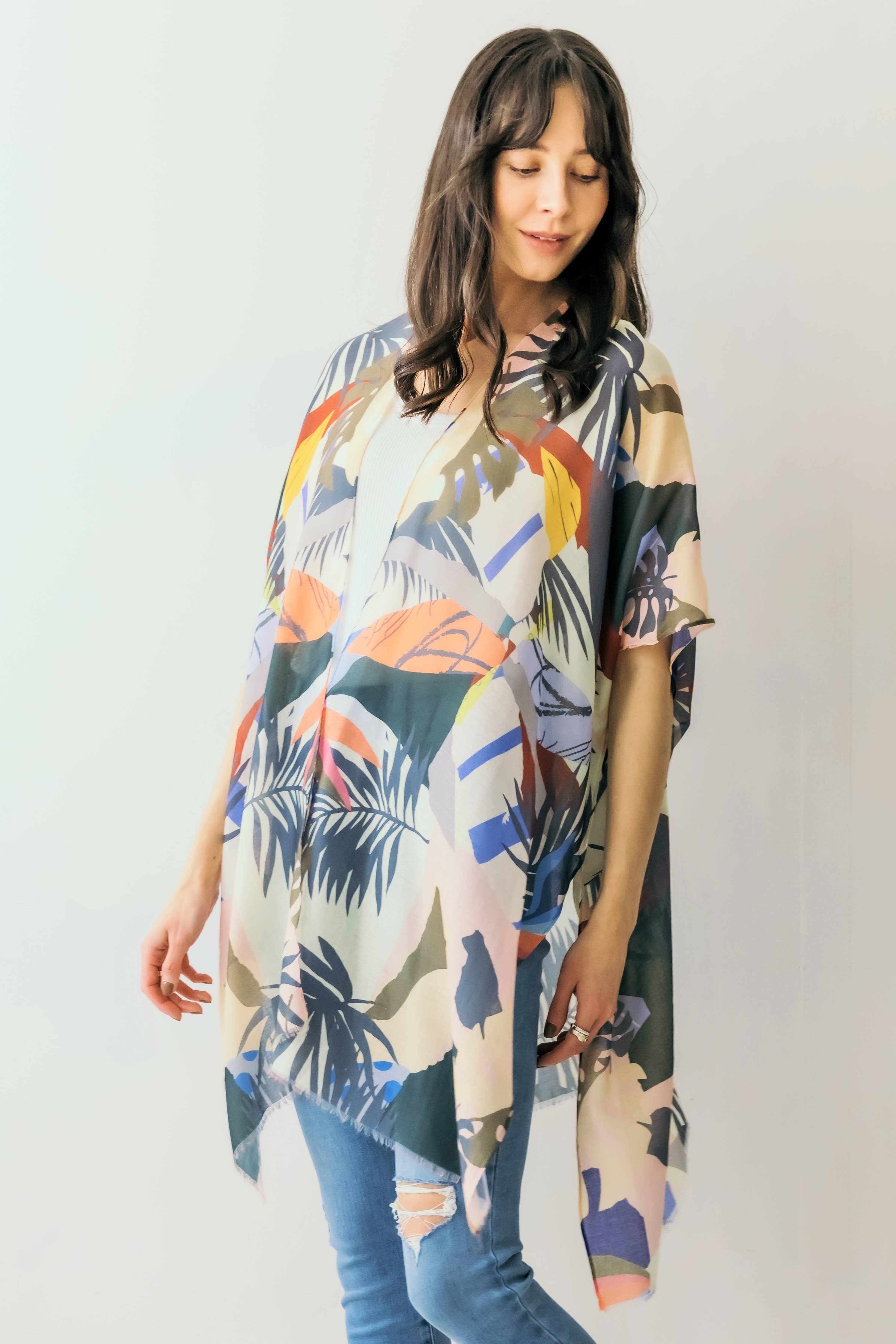 Tropical Print Kimono