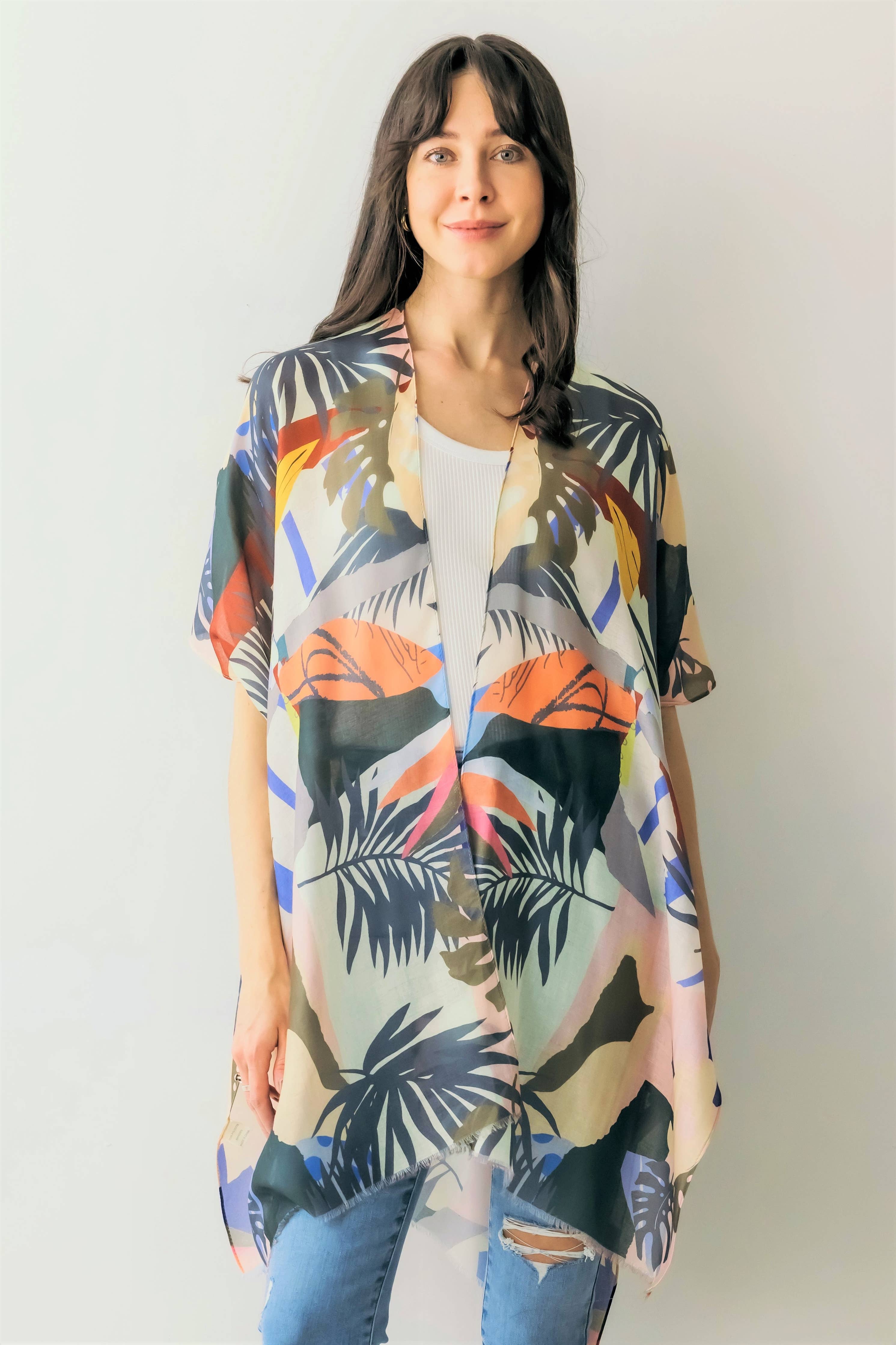 Tropical Print Kimono