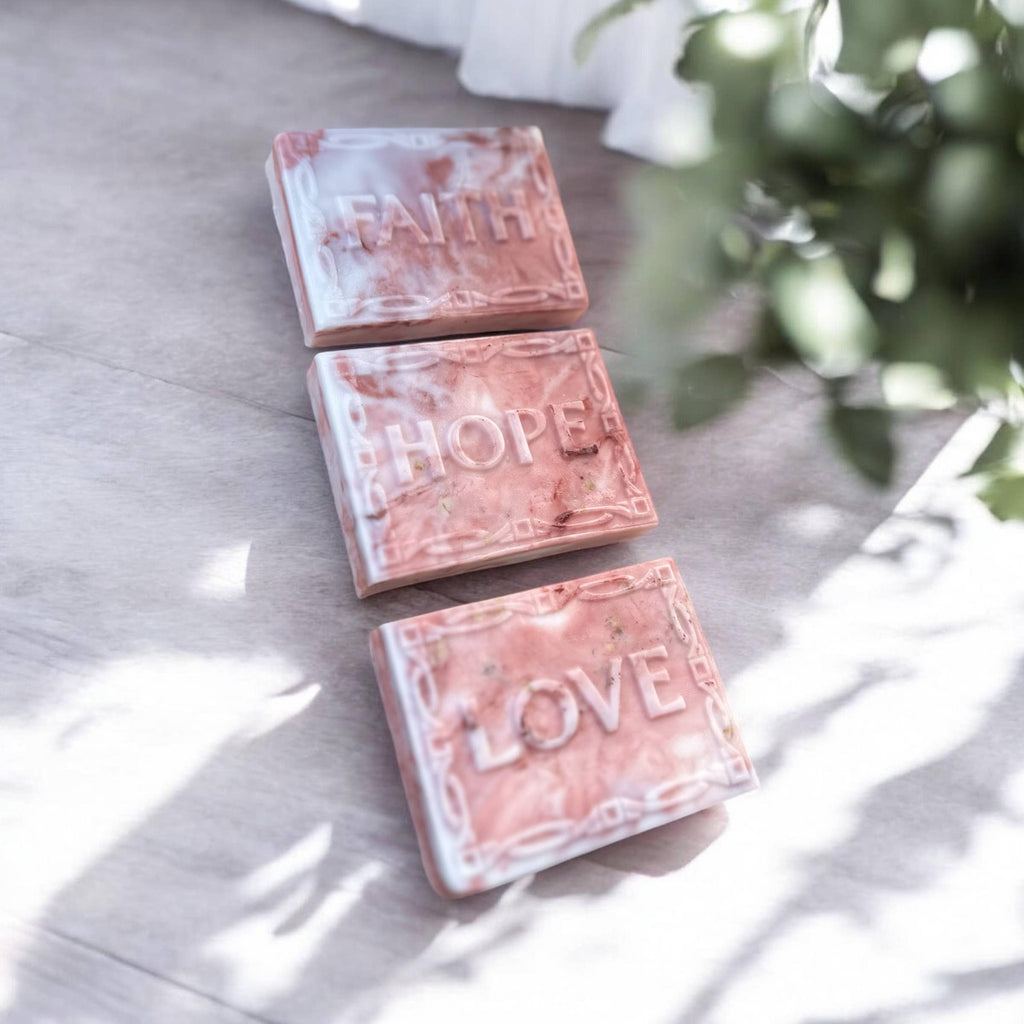 Faith Hope Love Soaps | Inspirational Christian gift set 