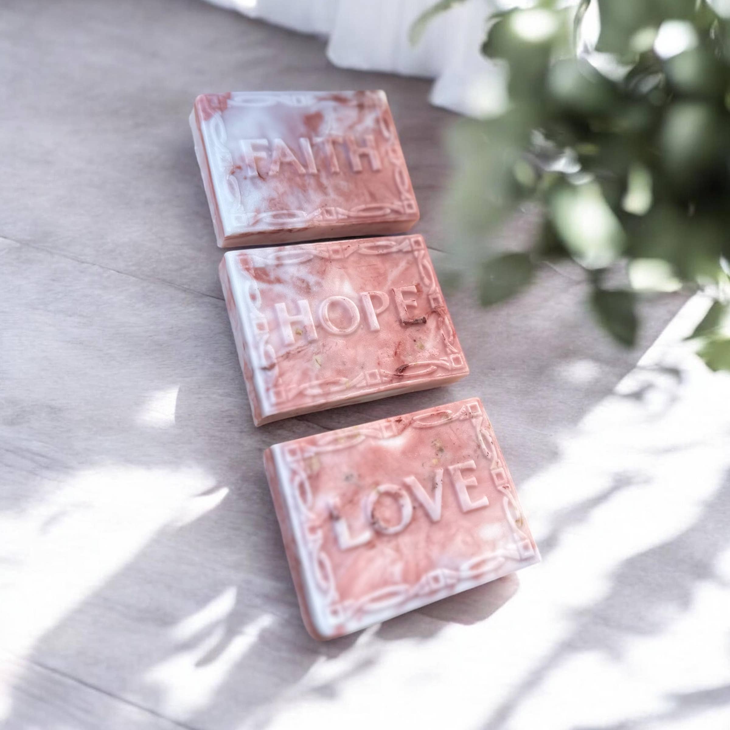 Faith Hope Love Soaps | Inspirational Christian gift set 