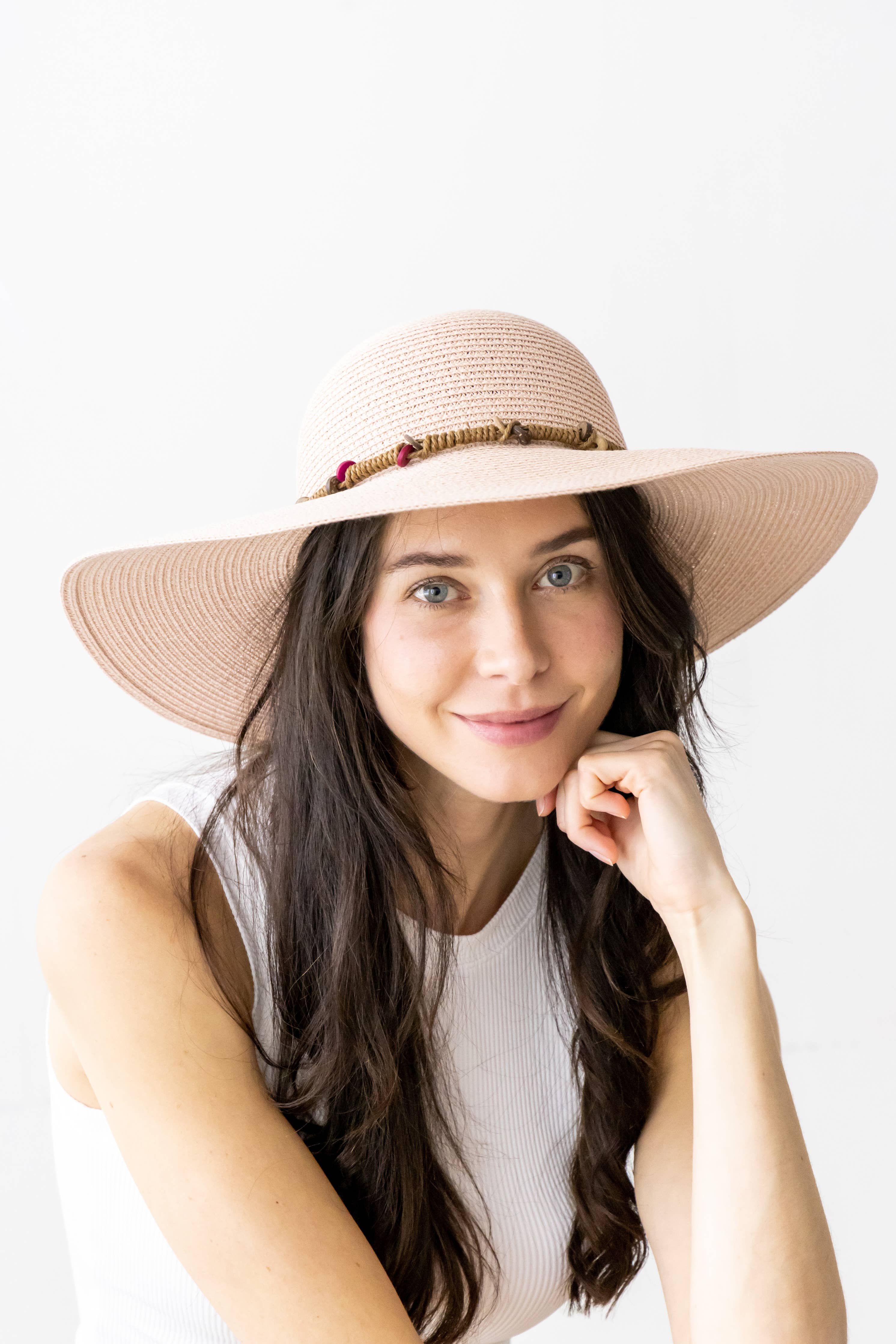 Coconut Beads Straw Sun Hat