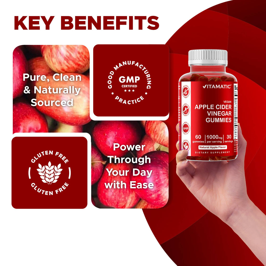 Vitamatic Apple Cider Vinegar 1000mg | Energy | 60ct