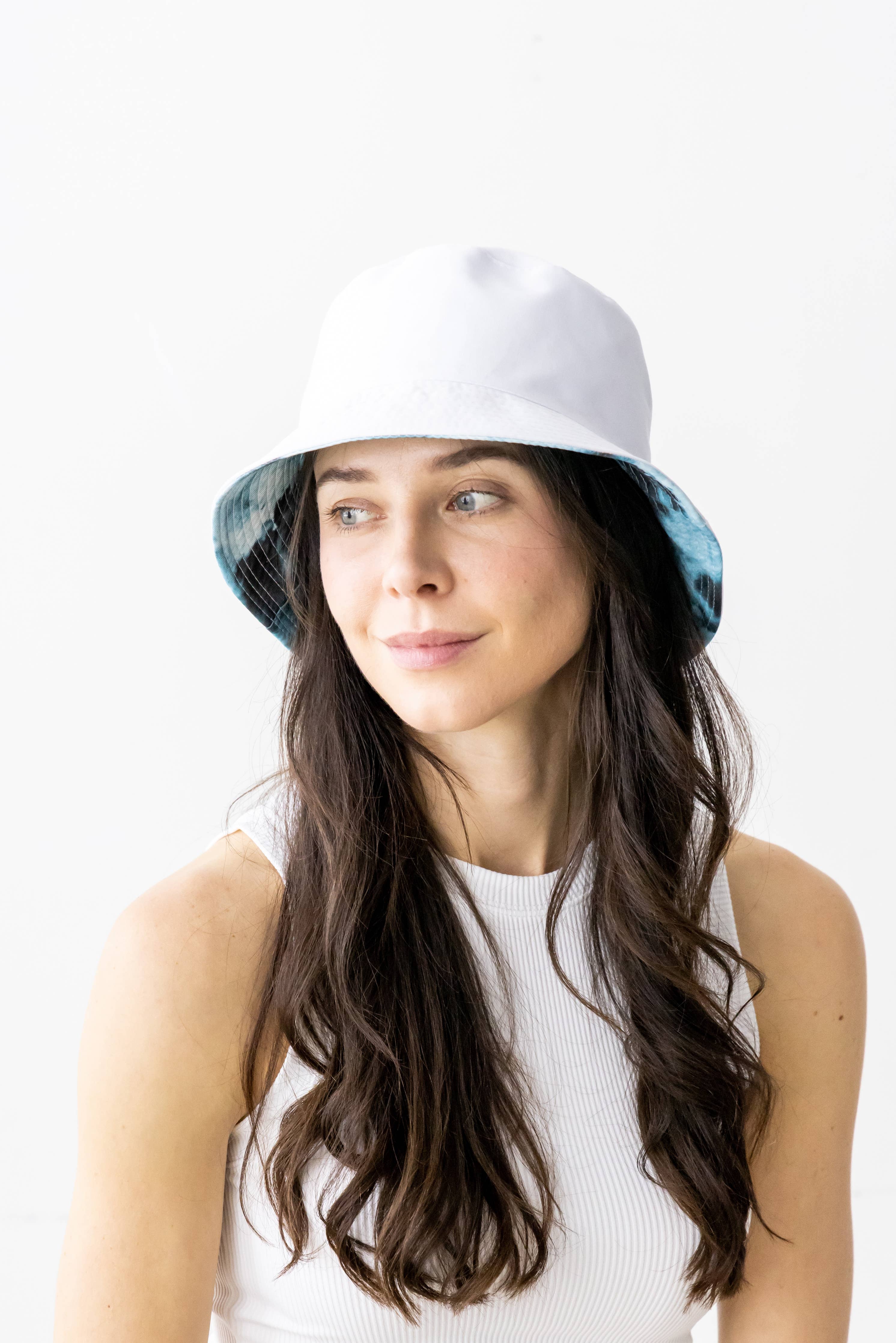 Tie-dye Print / Solid Reversible Bucket Hat