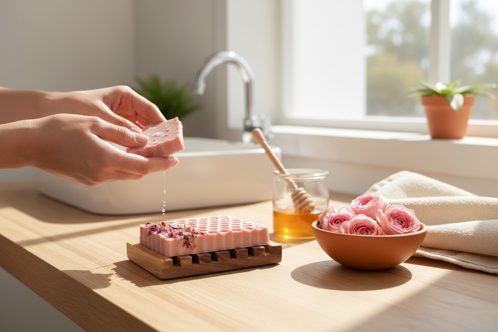 Honey Rose Soap Bar—Floral Handmade Soap 