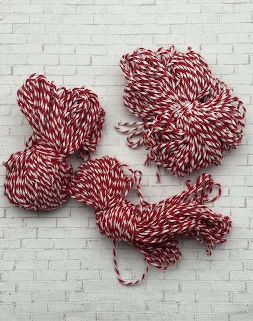 Bundle of Twine, Candy Cane Twine, Craft Yarn, Christmas