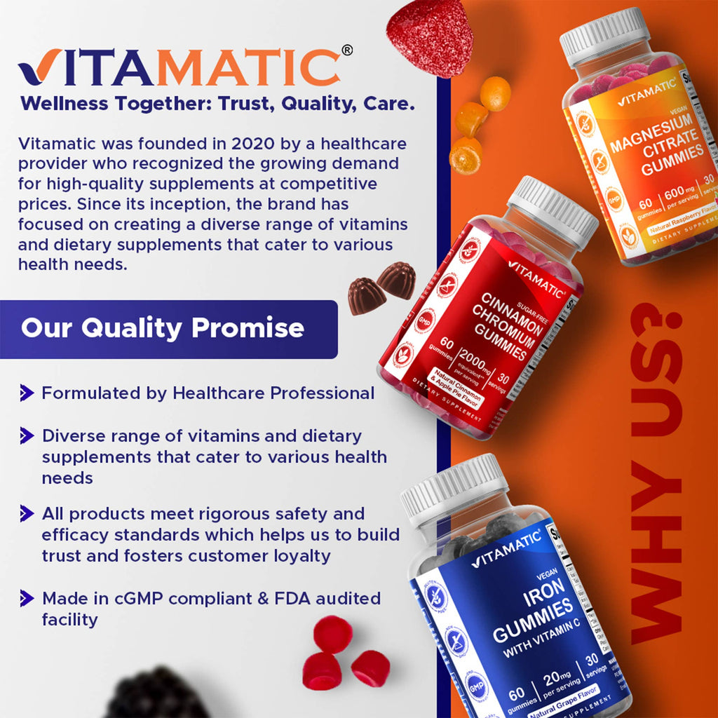 Vitamatic Apple Cider Vinegar 1000mg | Energy | 60ct