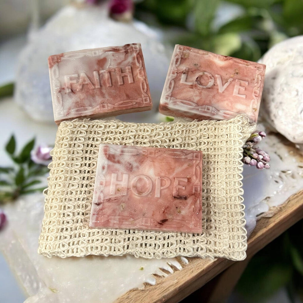 Faith Hope Love Soaps | Inspirational Christian gift set 