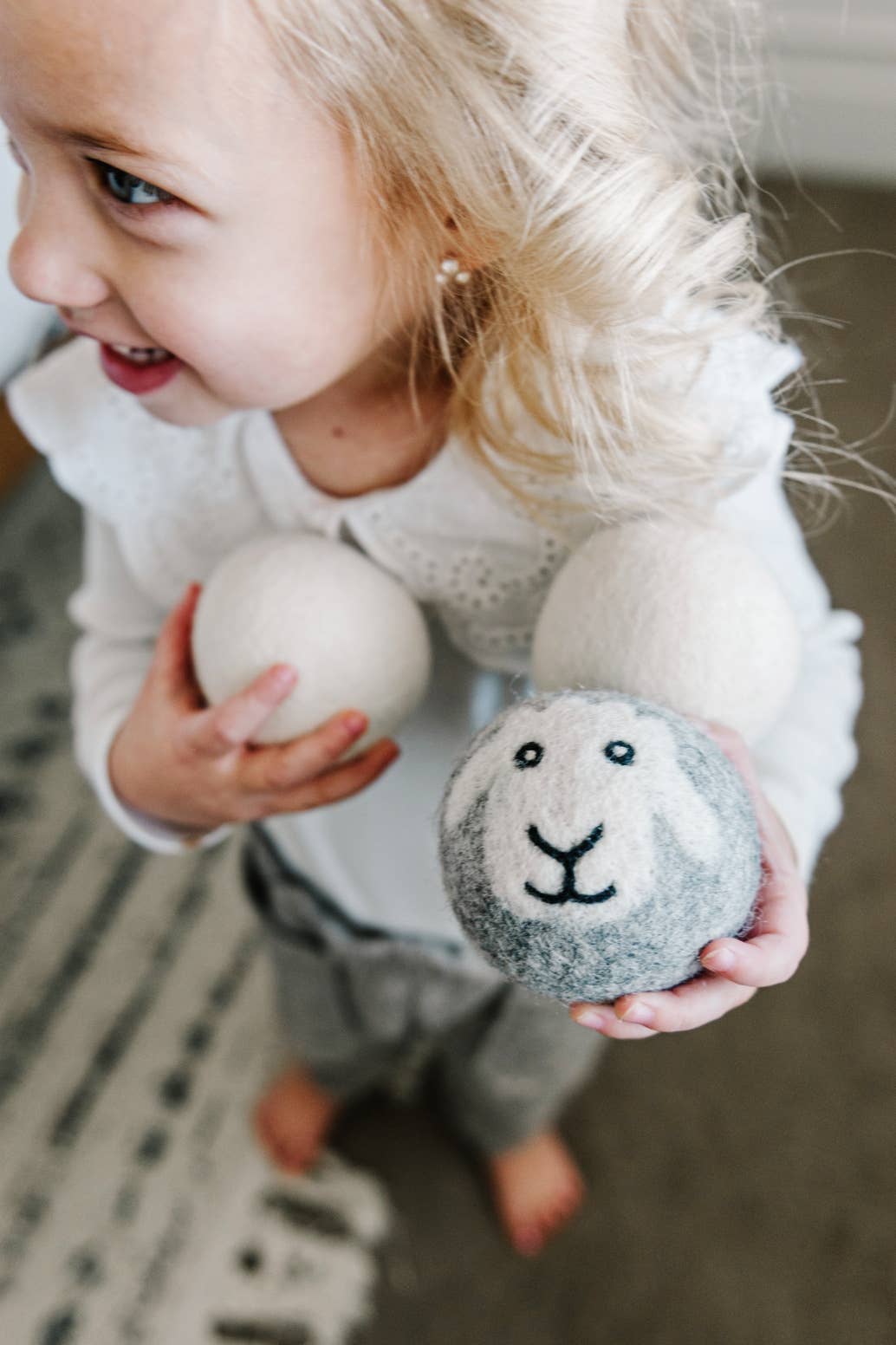 "Smiling Sheep" Hand-Felted Dryer Balls