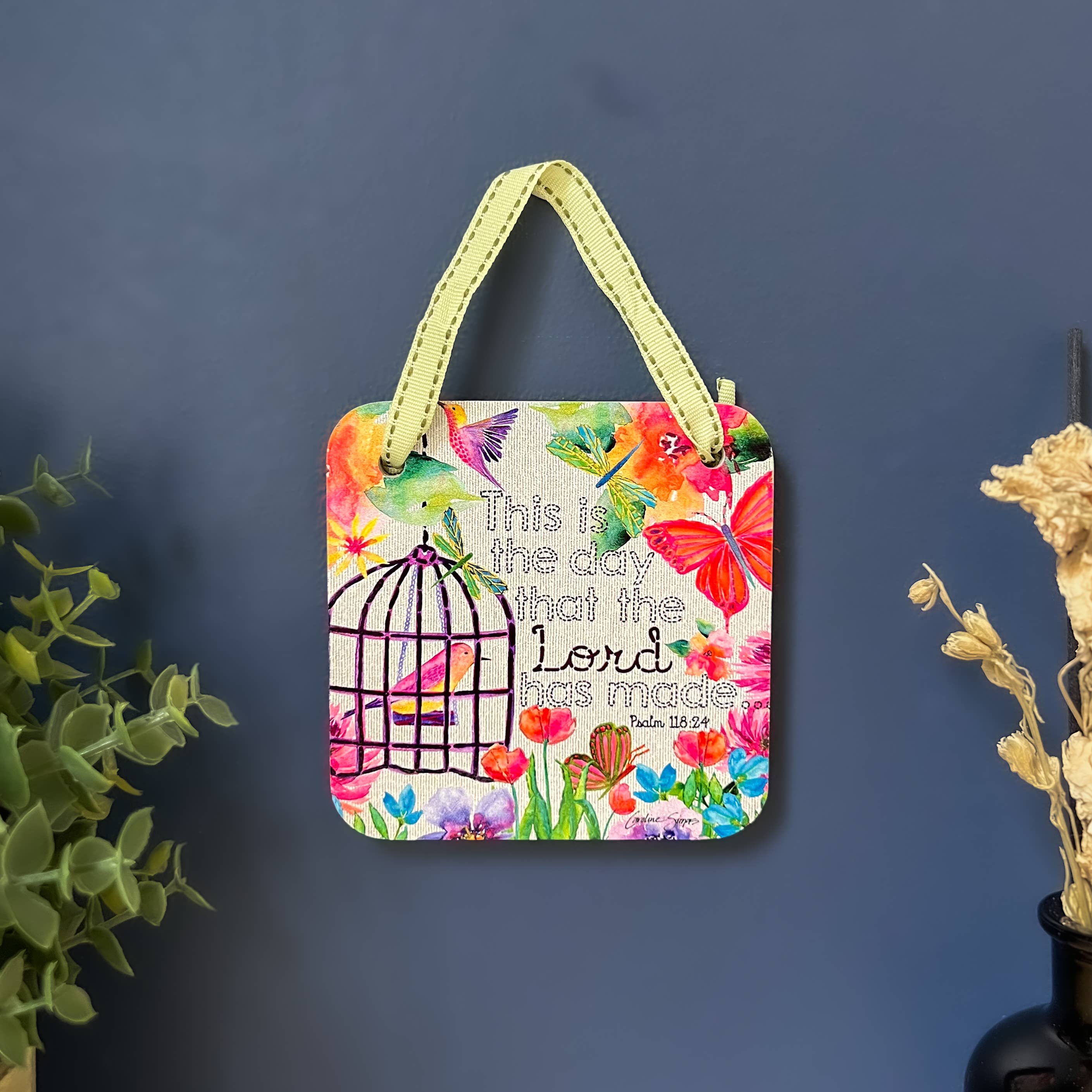 Floral Mini Hanging Plaque