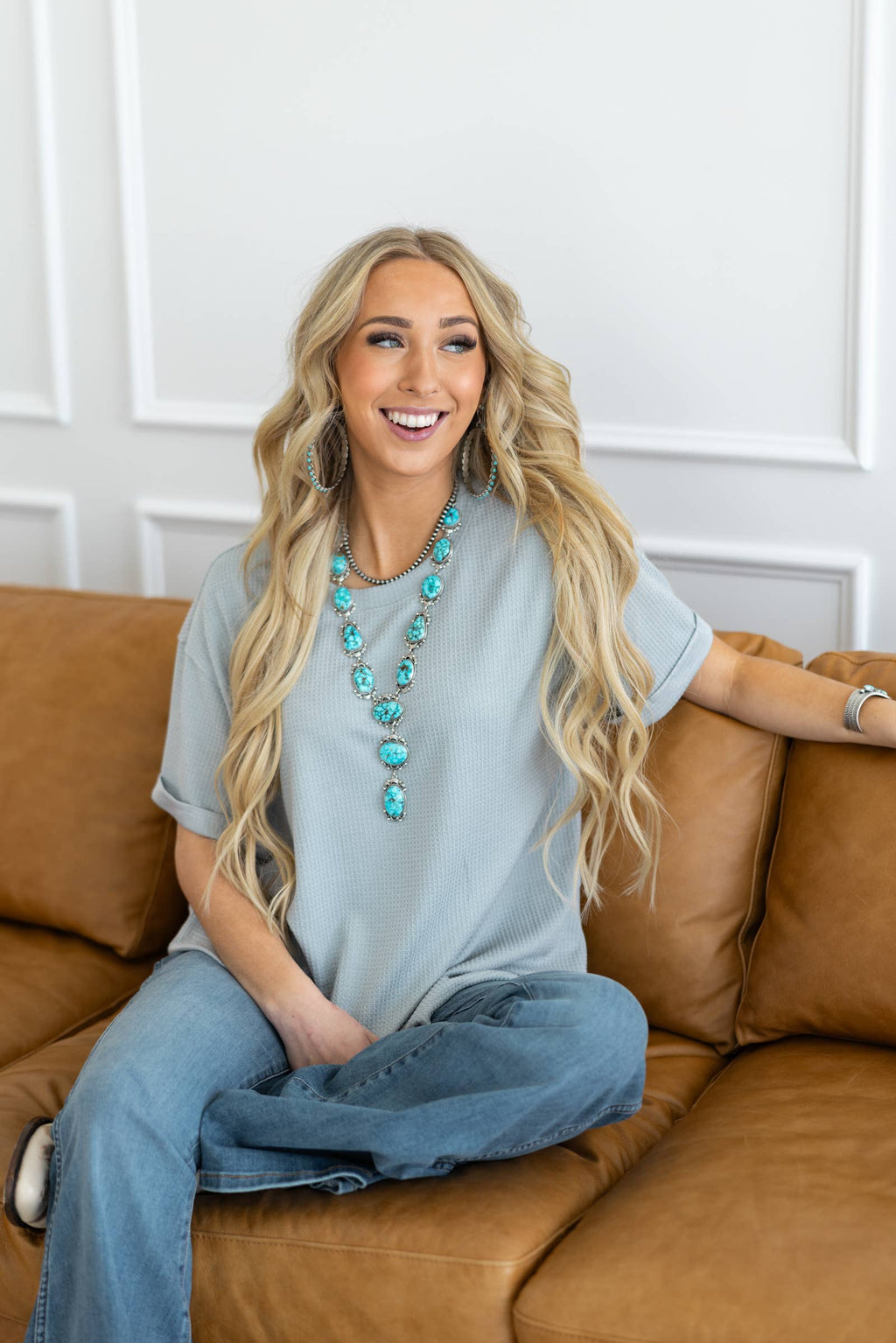Short Sleeve Two-Tone Thermal Top