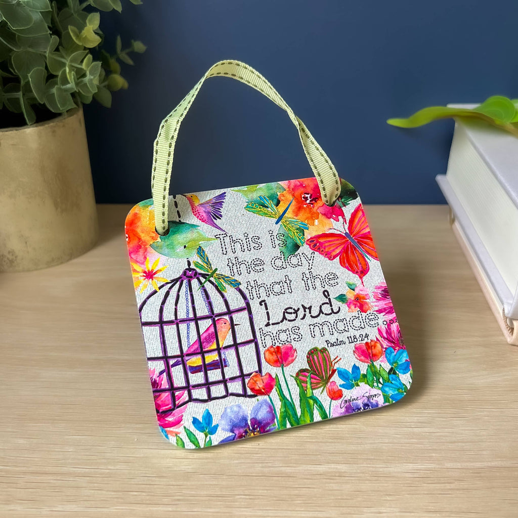 Floral Mini Hanging Plaque
