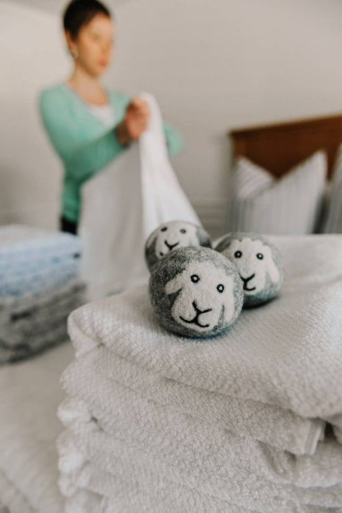 "Smiling Sheep" Hand-Felted Dryer Balls