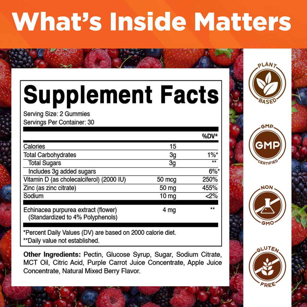 Vitamatic Zinc 50mg | Immune Support | 60 Vegan Gummies