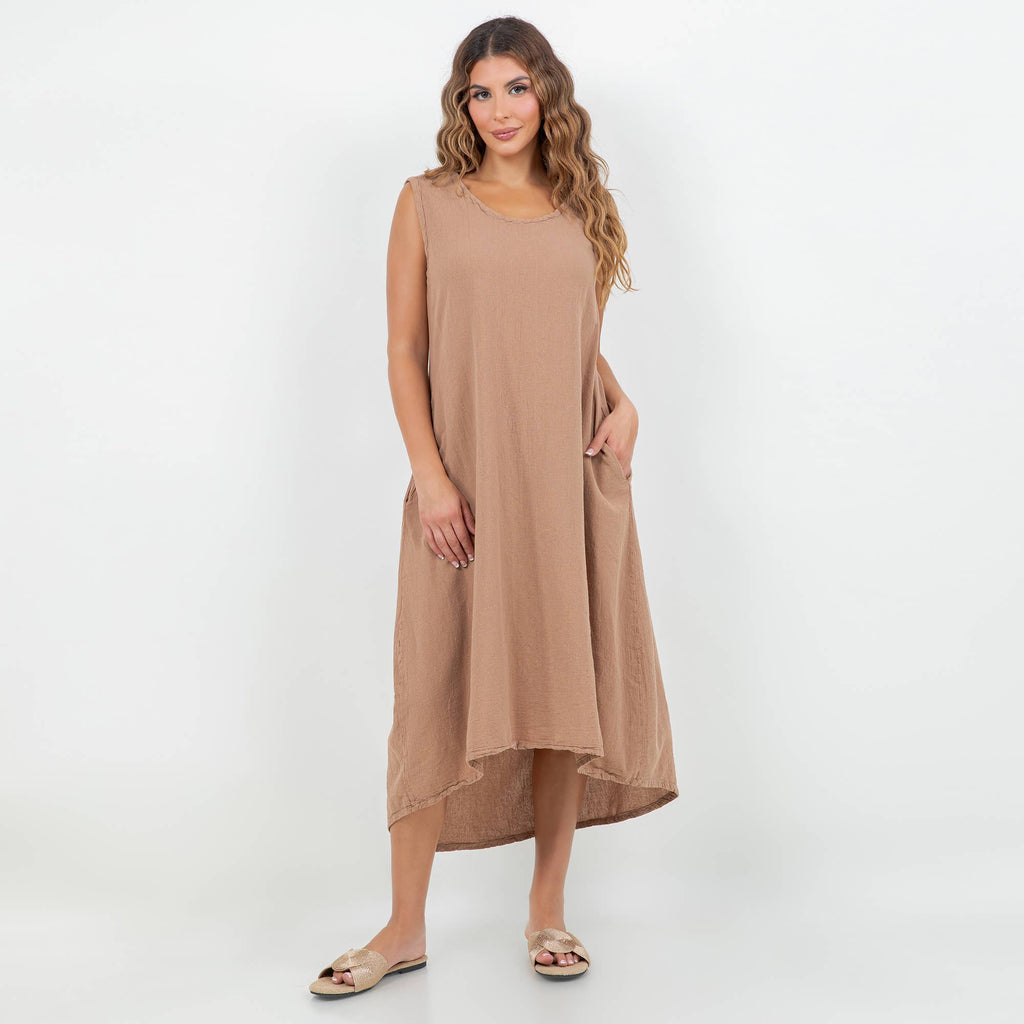 Ellie Dress-With Pockets 100% Cotton Gauze Dress