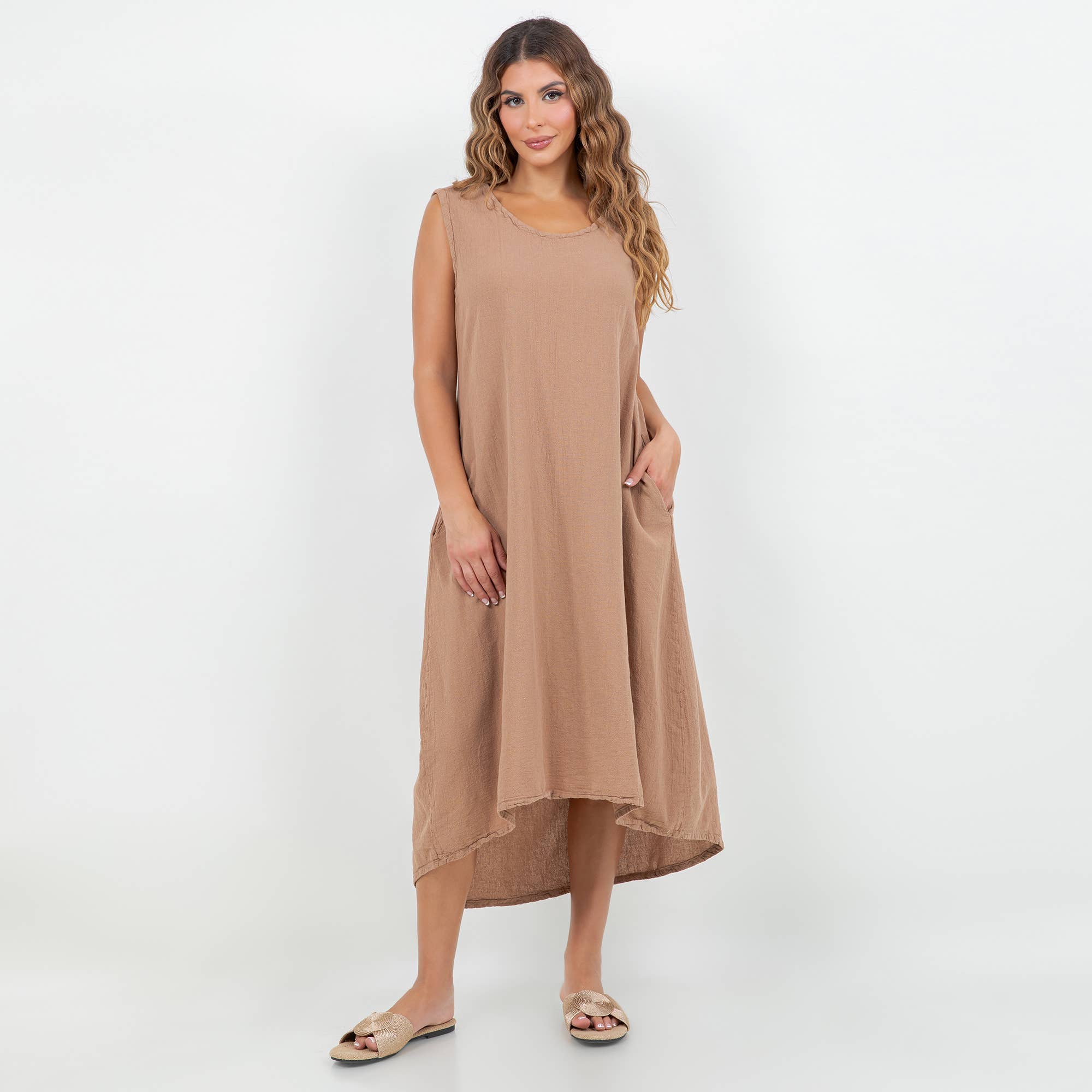 Ellie Dress-With Pockets 100% Cotton Gauze Dress
