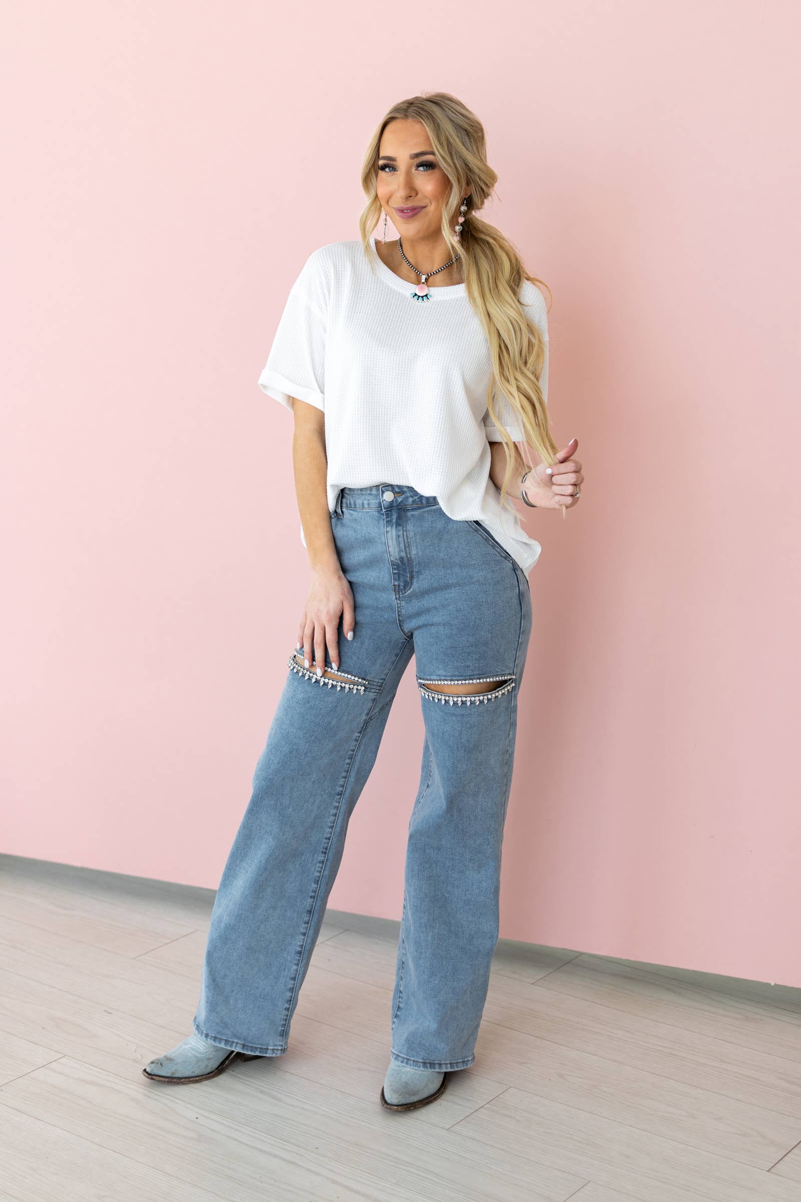 Short Sleeve Two-Tone Thermal Top
