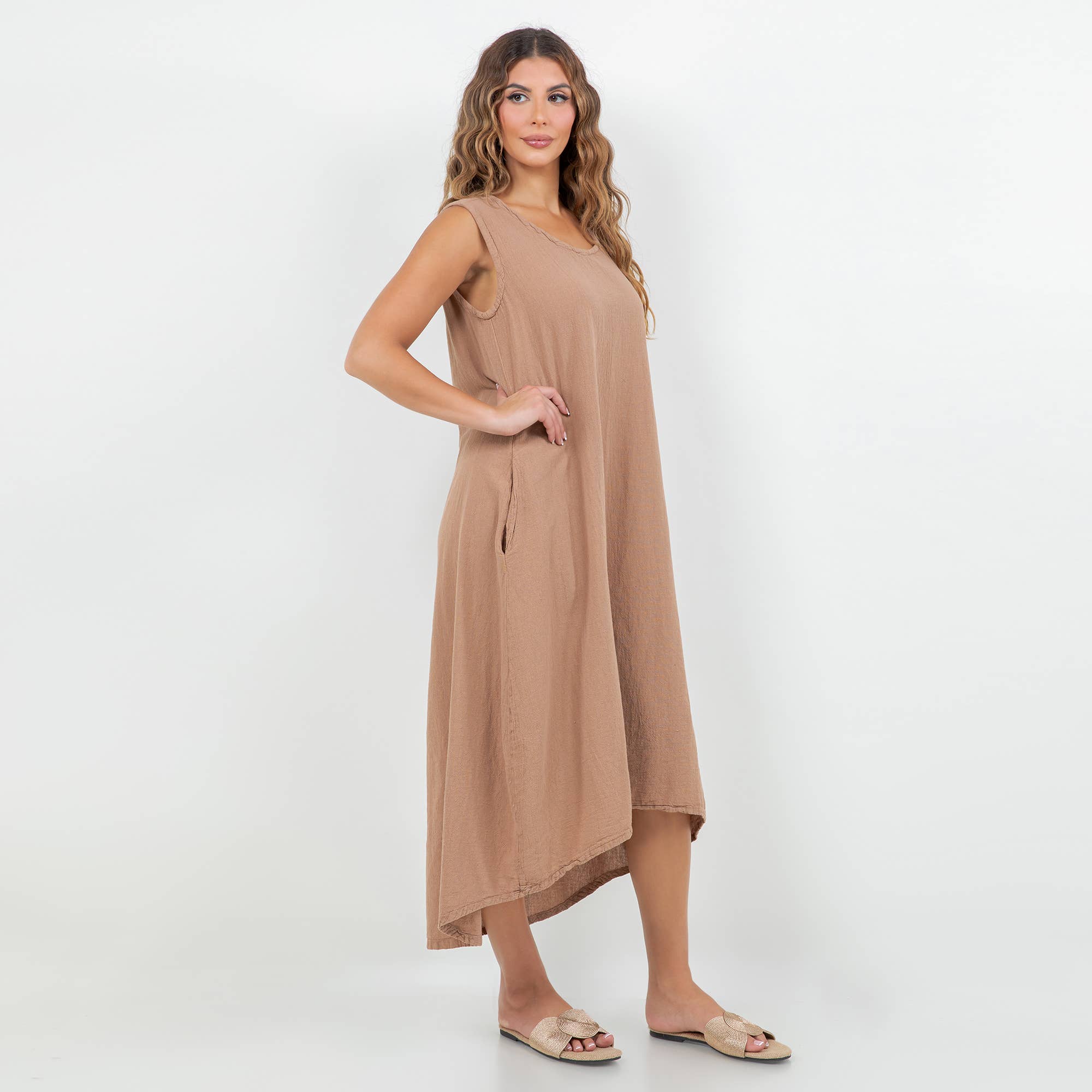 Ellie Dress-With Pockets 100% Cotton Gauze Dress