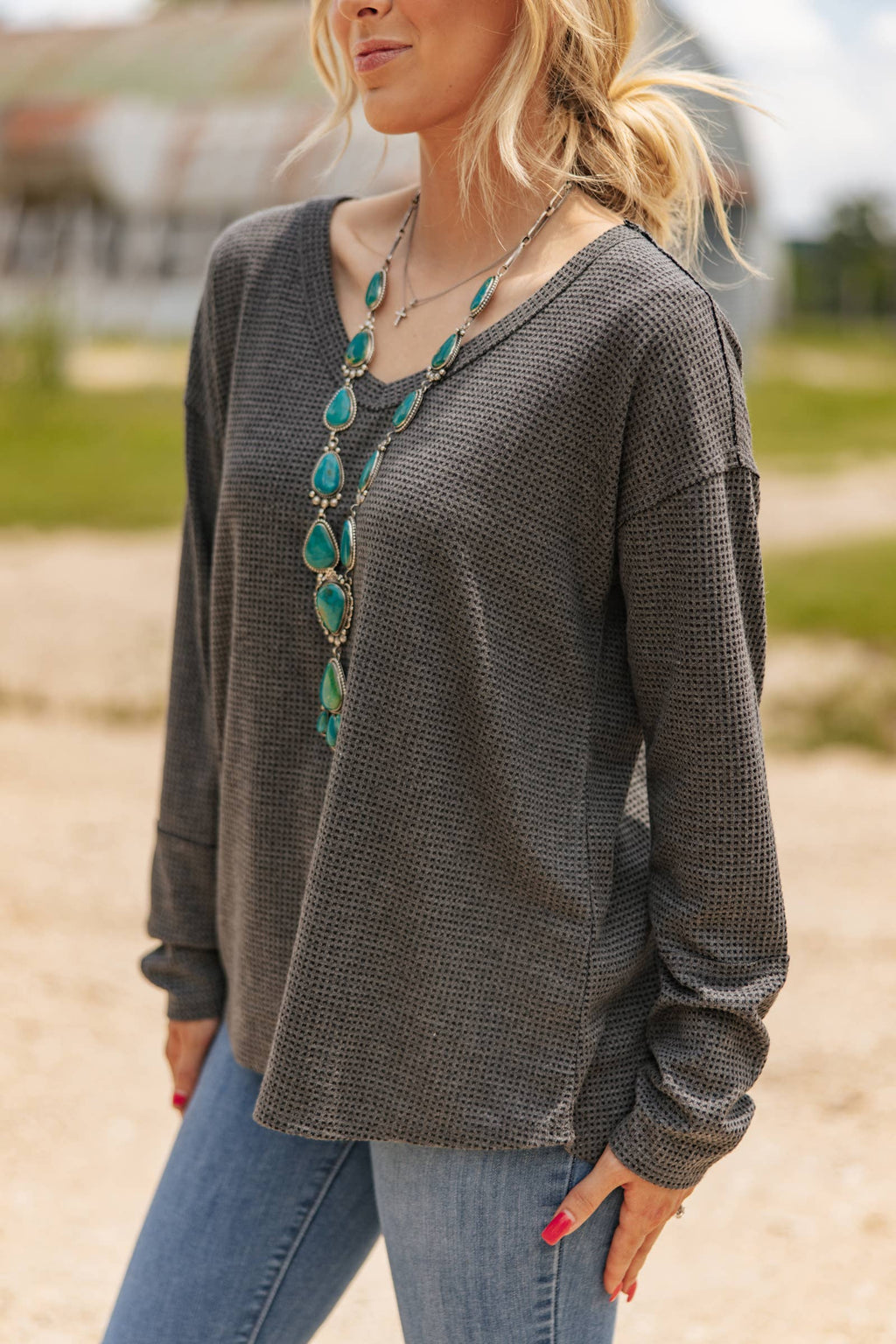 V Neck Thermal Top