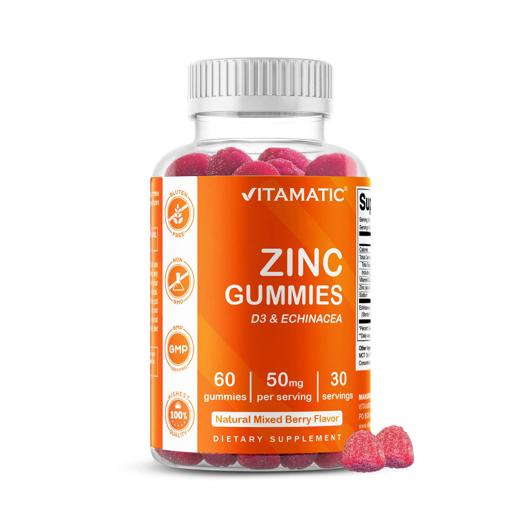 Vitamatic Zinc 50mg | Immune Support | 60 Vegan Gummies