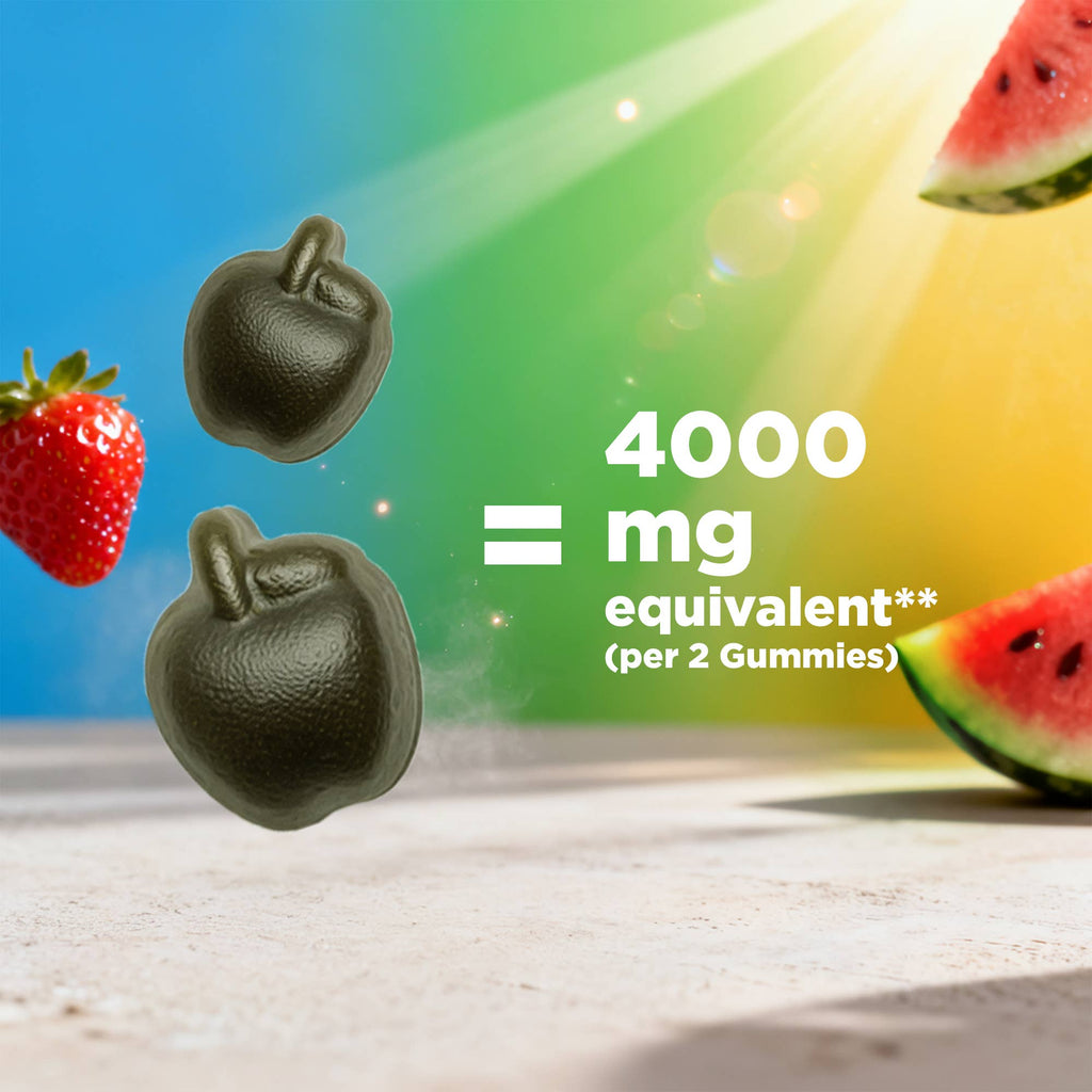Vitamatic Matcha Gummies 60 Ct, Strawberry & Watermelon flvr