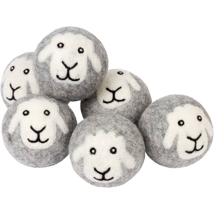 "Smiling Sheep" Hand-Felted Dryer Balls