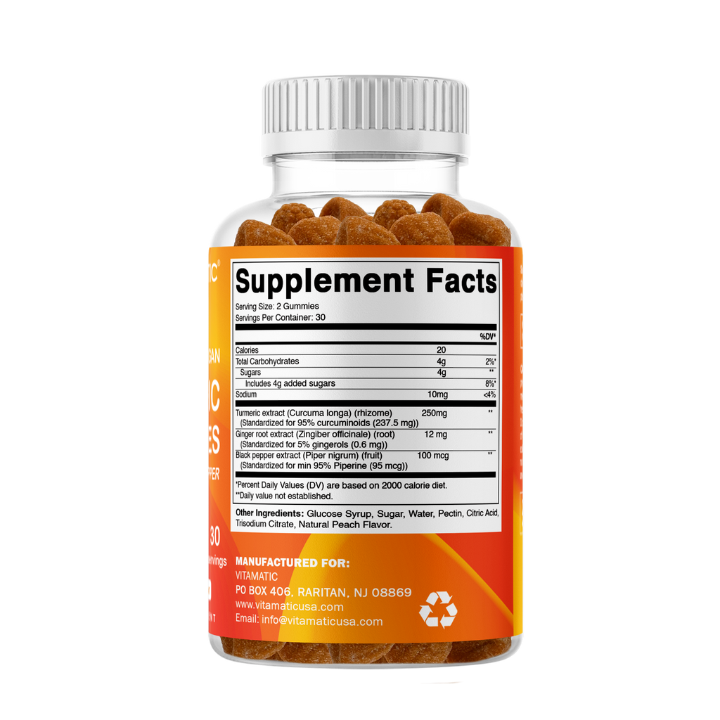 Vitamatic Turmeric 95% Curcuminoids | Joint & Gut | 60ct