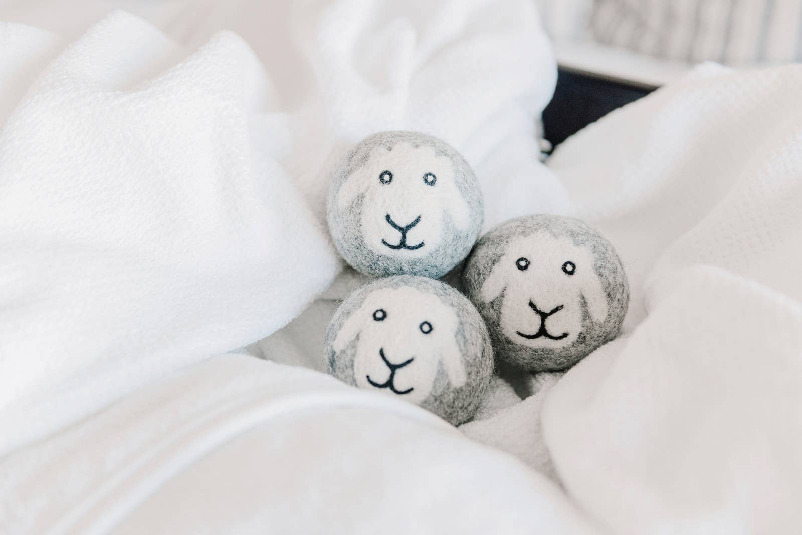 "Smiling Sheep" Hand-Felted Dryer Balls