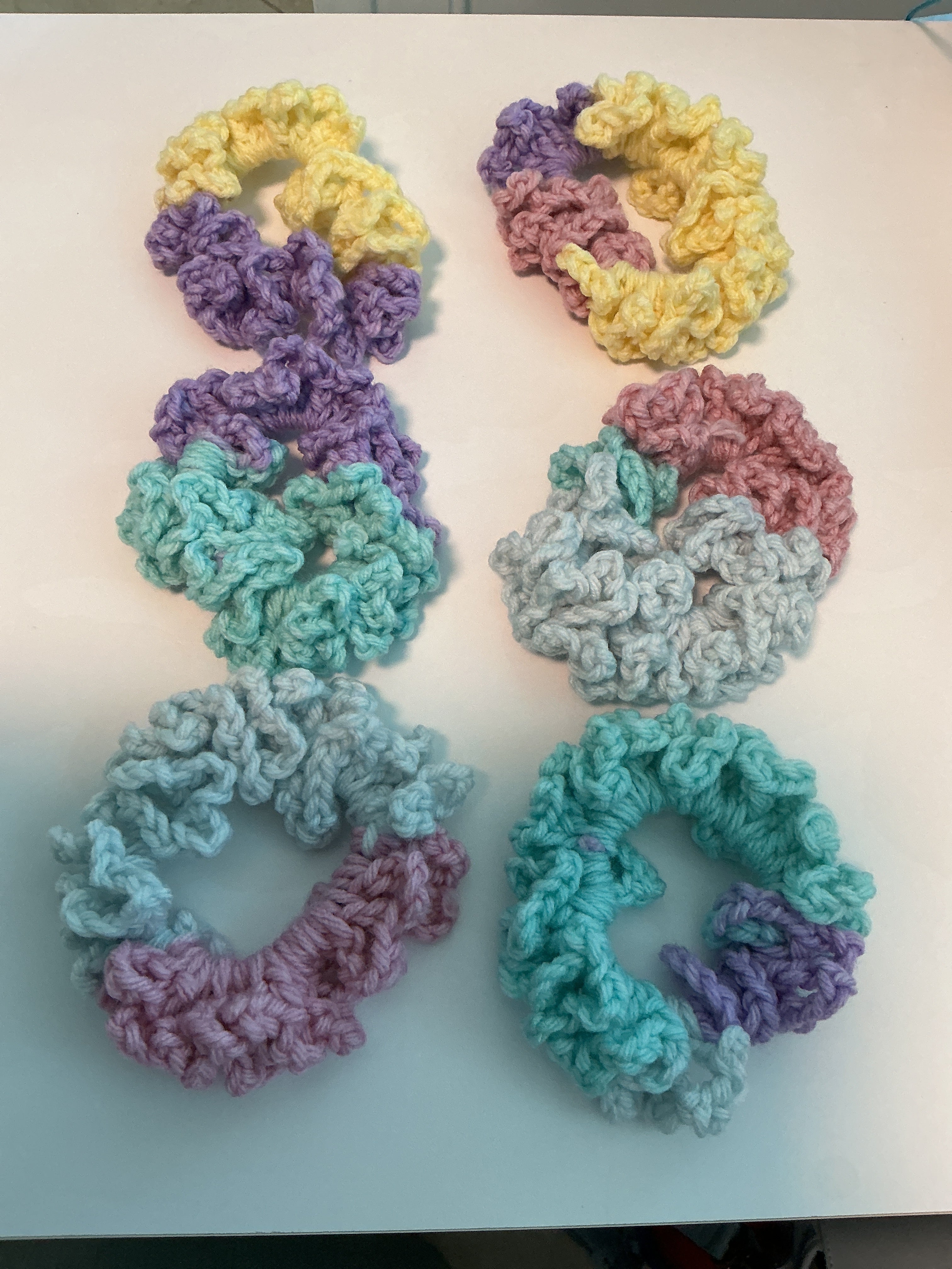 Hair scrunchy pastels