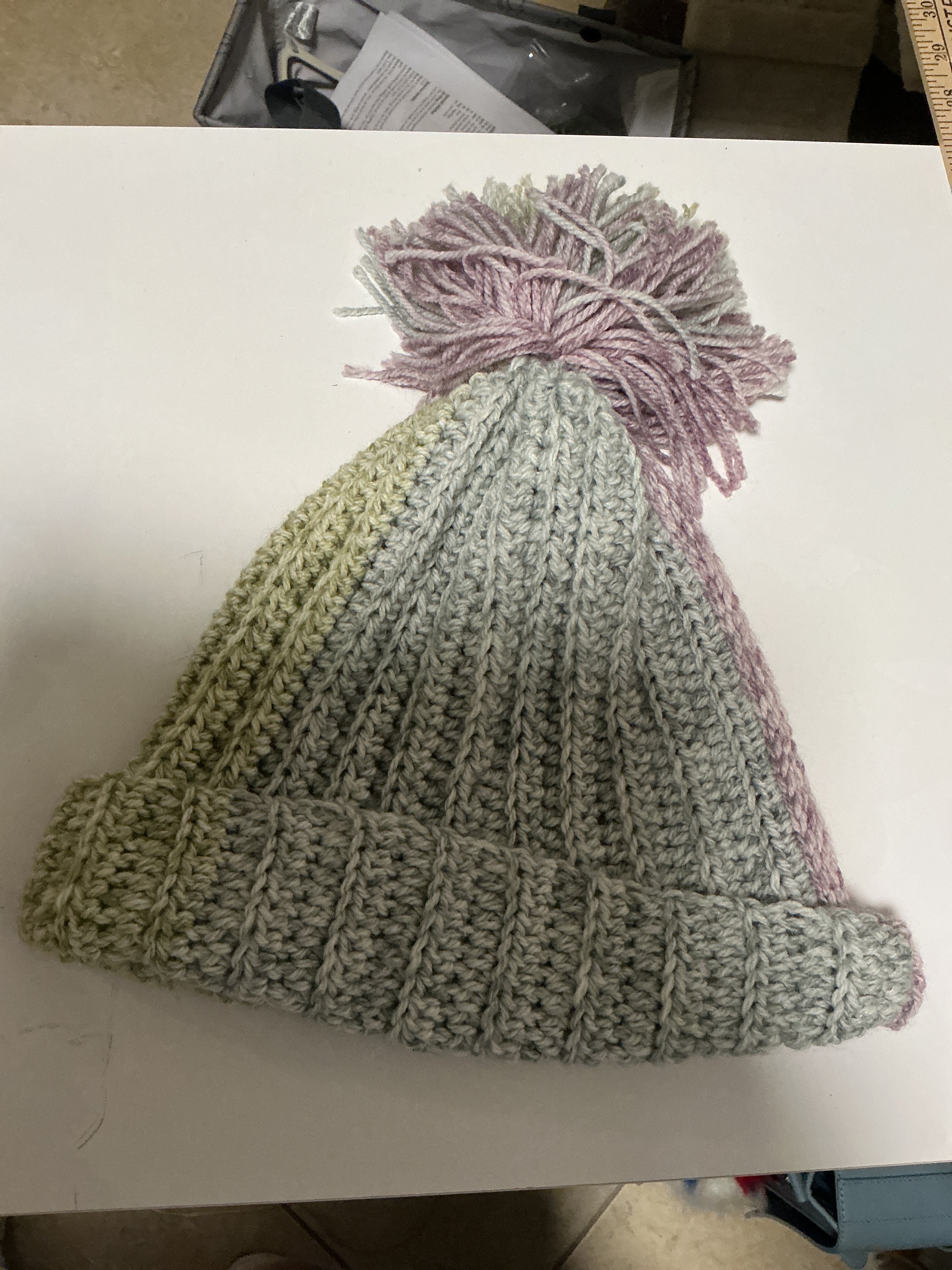 Hat purple multi