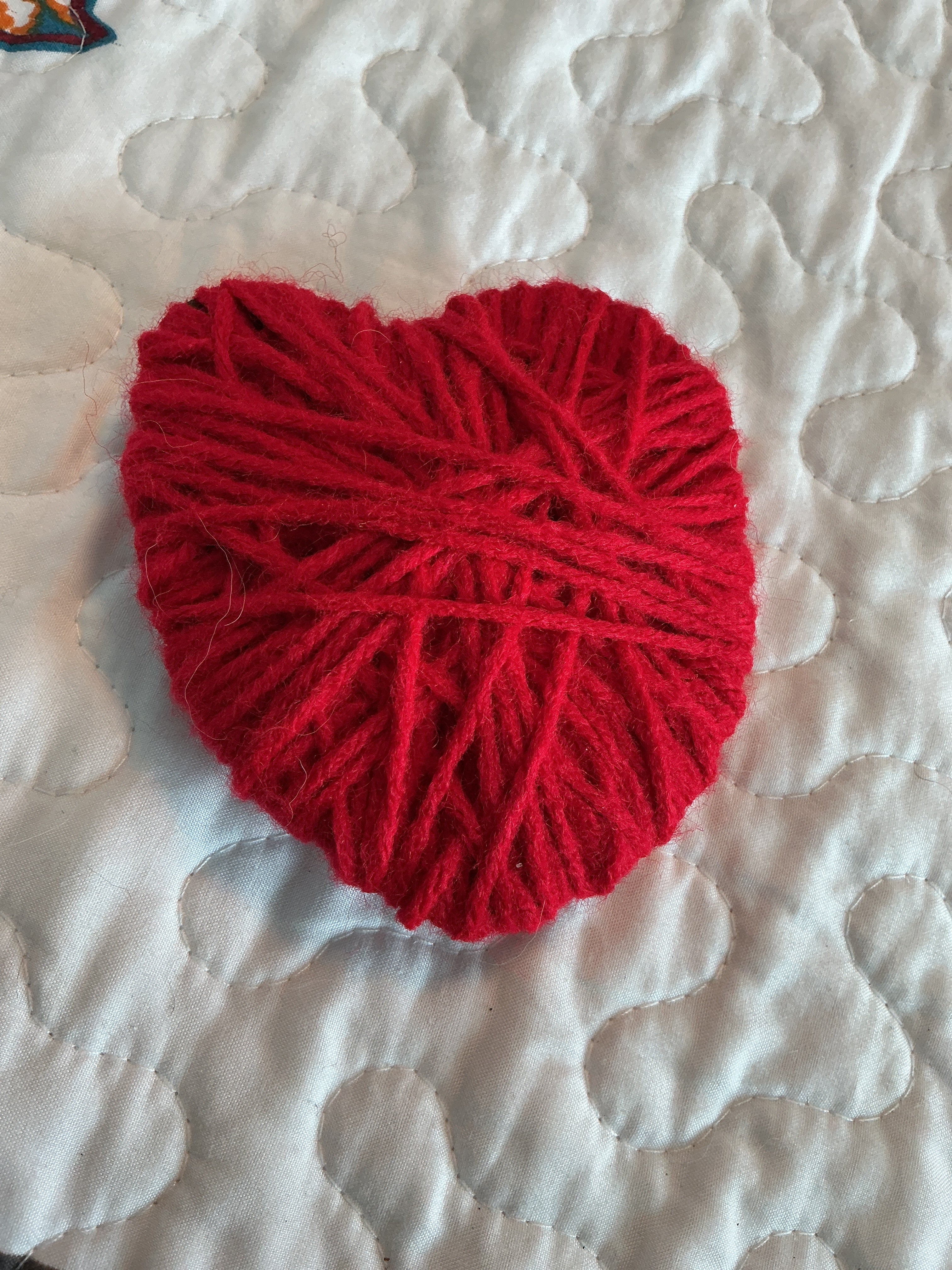 Red yarn heart