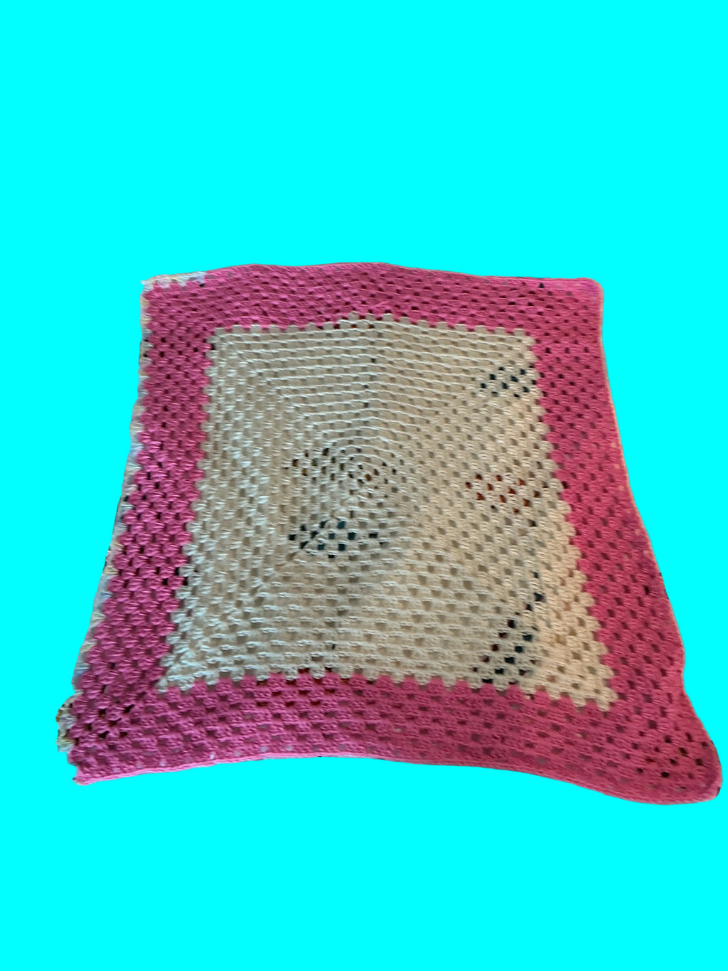 Granny sq pink and white